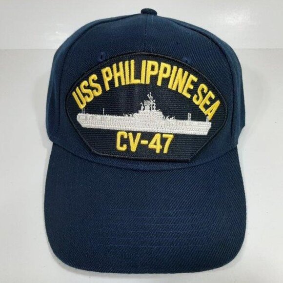 Retro Vintage Style Naval USS Philippine Sea CV-47 Cap Hat Carrier Ship Aircraft